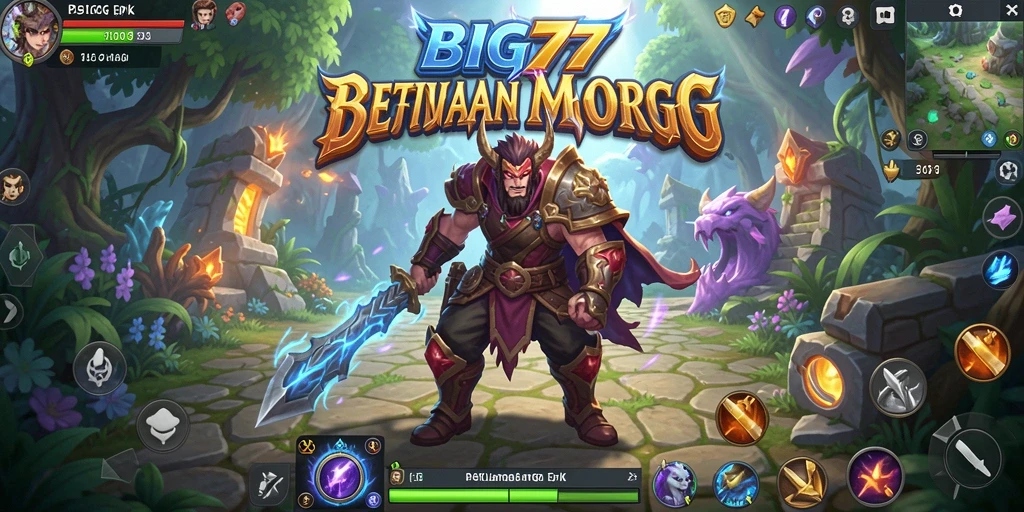 Screenshot gameplay BIG77 menampilkan pertempuran epik dan grafis yang menawan.