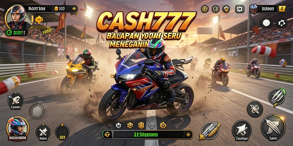 Screenshot gameplay BALAPAN MOTOR yang mendebarkan di CASH777.