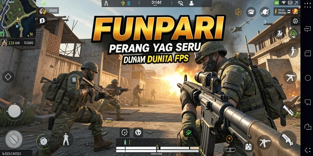 Tangkapan layar dari keseruan gameplay FPS di FUNPARI.