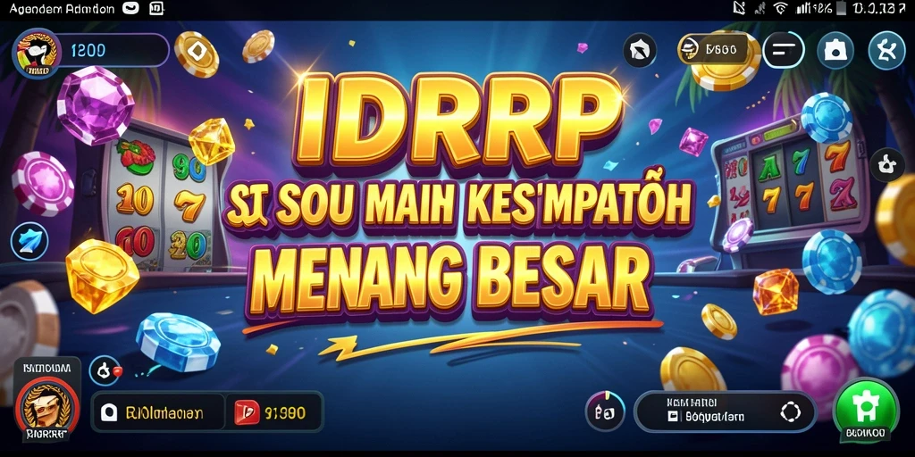 Screenshot menampilkan gameplay seru dari IDRRP dengan berbagai tema slot.