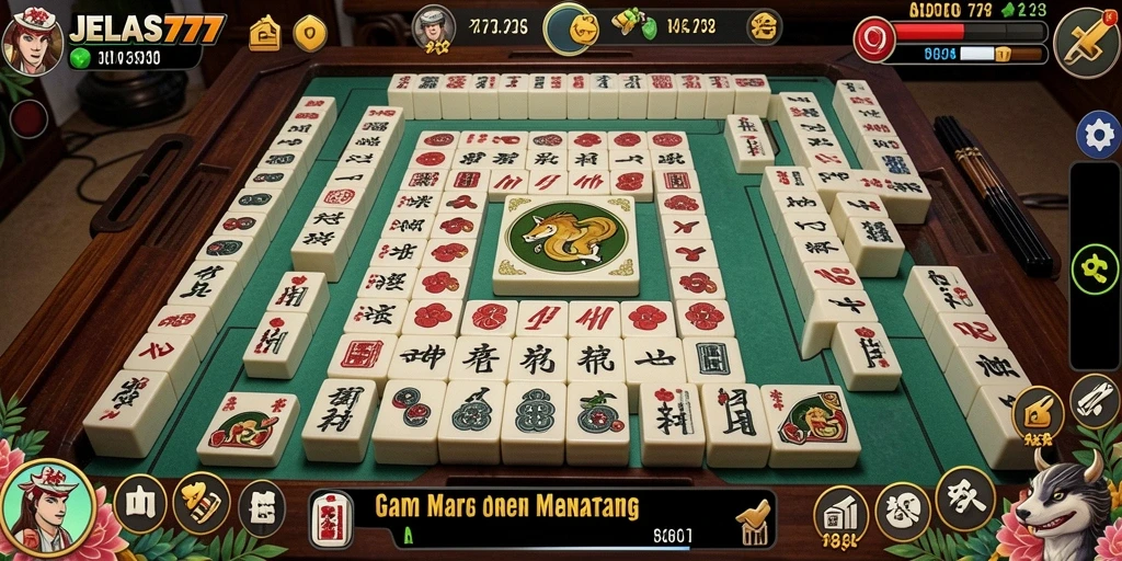 Tampilan menarik dari gameplay Mahjong di JELAS777.