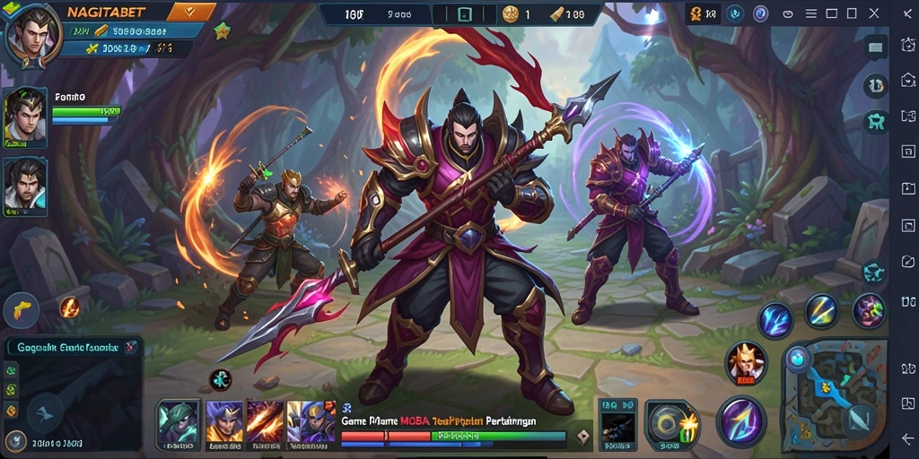 Gameplay NAGITABET yang intens dan menegangkan dalam pertempuran.