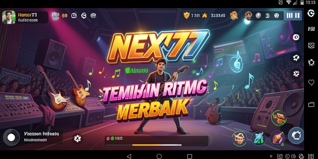 Tampilan gameplay menarik NEX777 dengan berbagai pilihan musik.