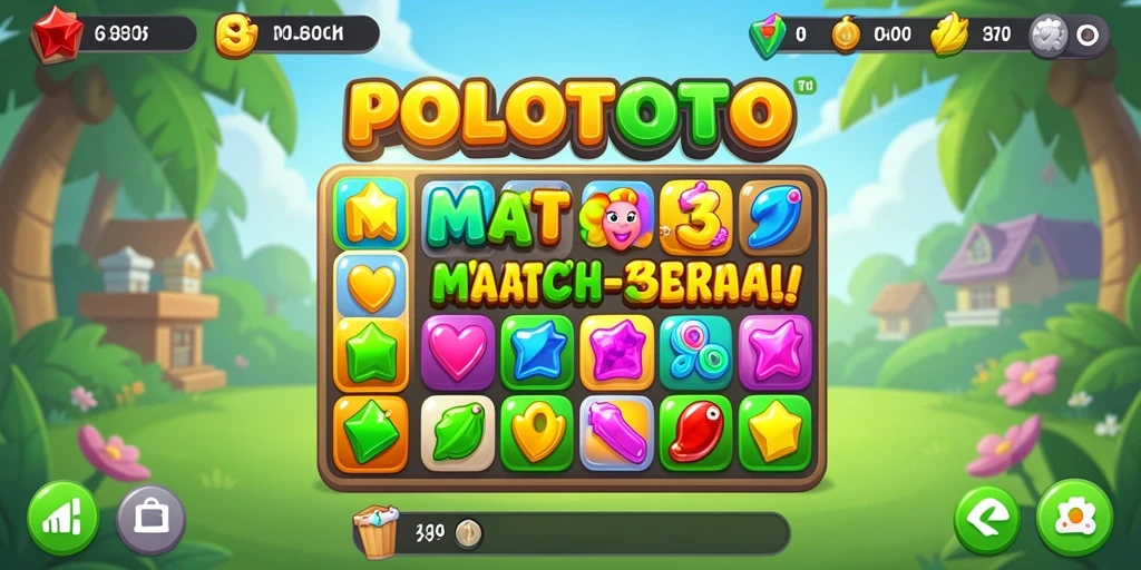 Tampilan gameplay POLOTOTO yang menarik dan penuh warna.