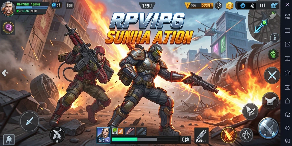 Tangkapan layar gameplay RPVIP6 menampilkan aksi pertempuran yang mendebarkan.