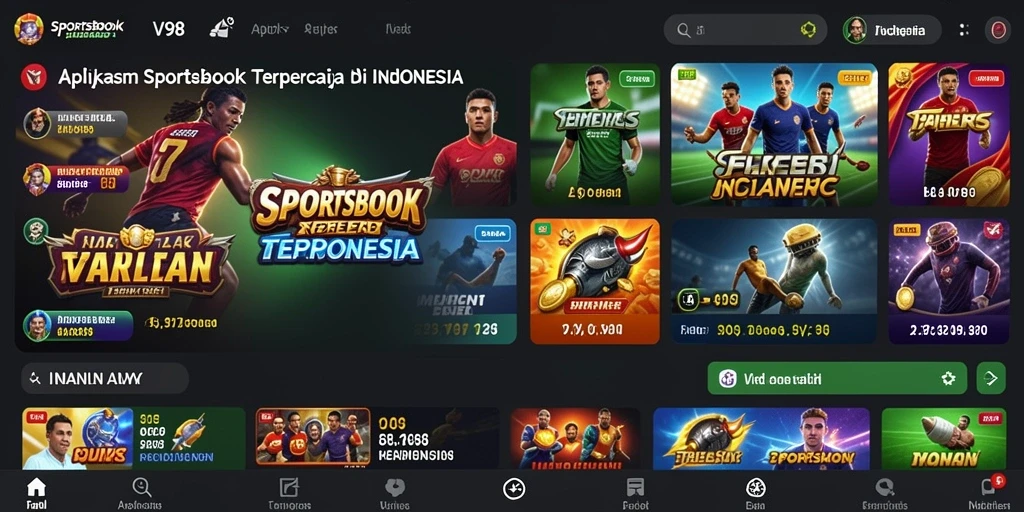 Tampilan gameplay Sportsbook yang menarik di V98.