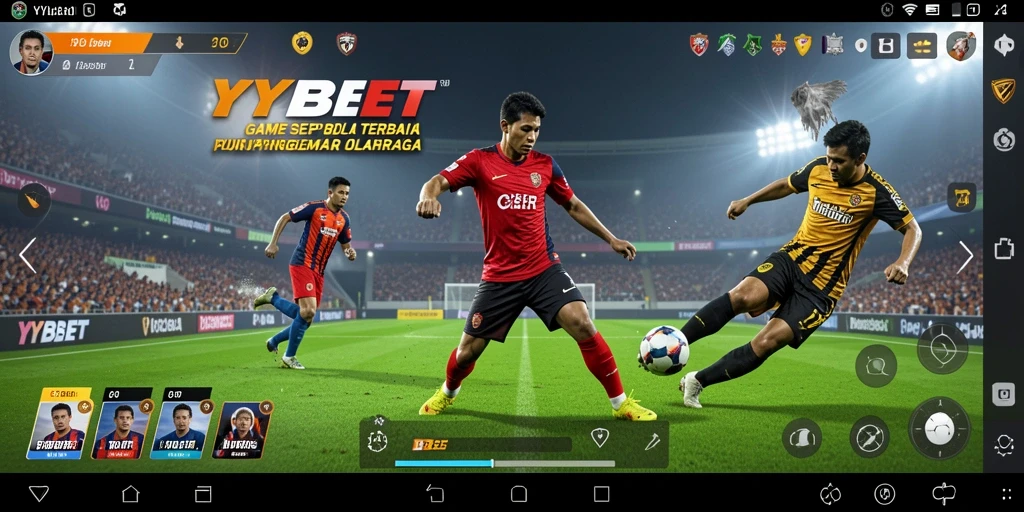 Tampilan gameplay mendebarkan dalam permainan sepak bola.